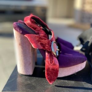 Multicolored velvet sandal heels JeffreyCampbell